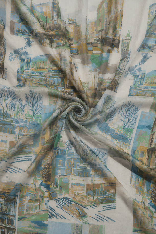 Metro Mosaic, Cotton/Modal Stole- 28x80 Inches