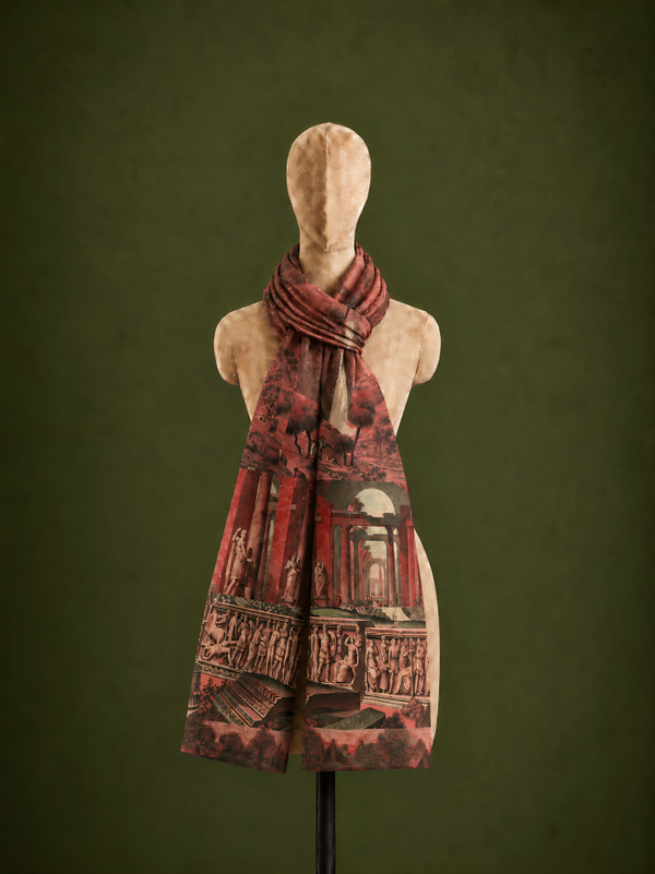 Roman Holiday, Cotton/Modal Stole- 28x80 Inches