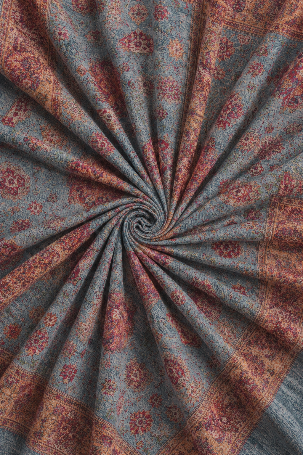 Azure Odyssey, Wool/Silk Stole- 28x80 Inches