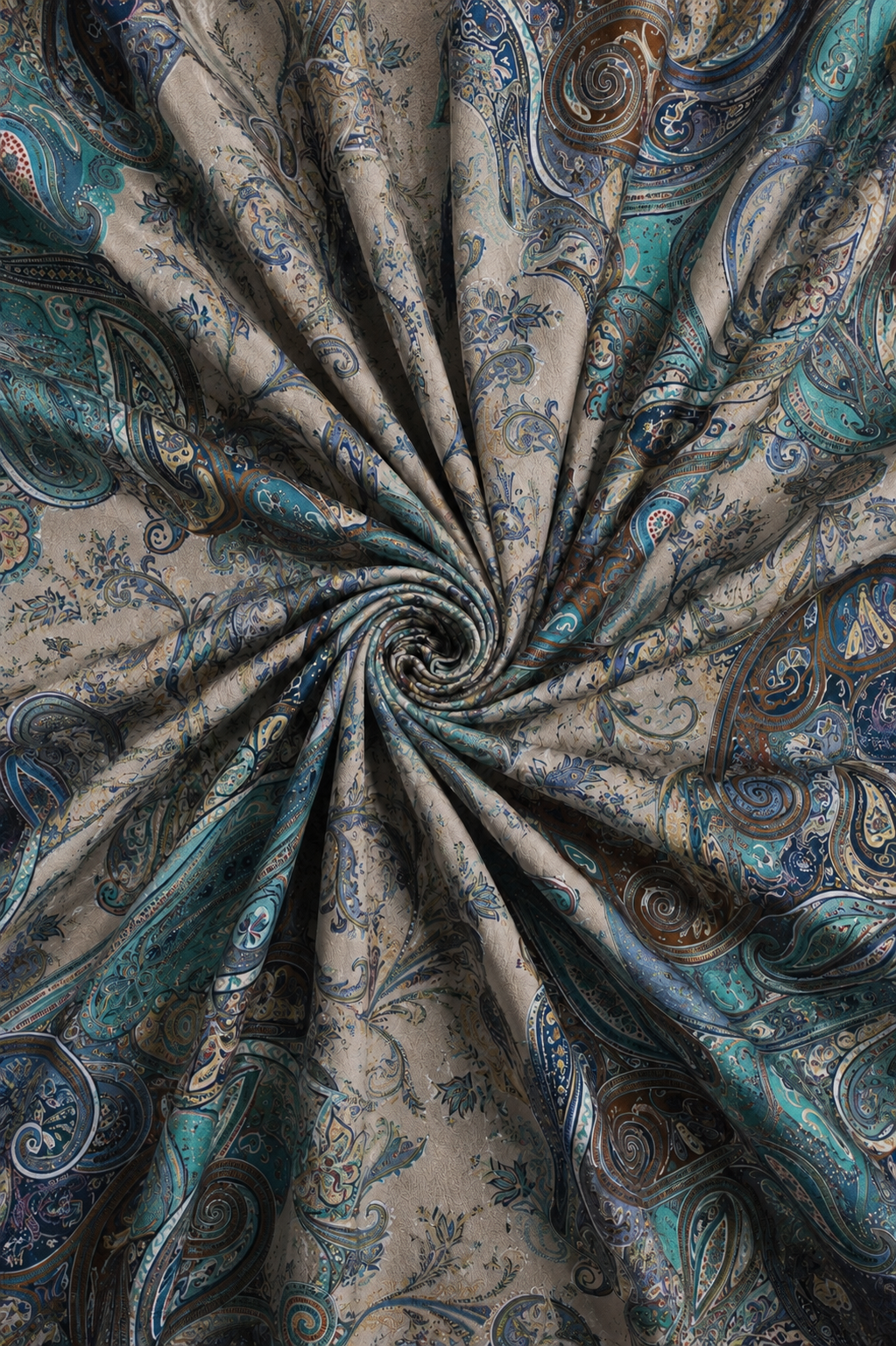 Blue Horizon, Cotton/Modal Stole- 28x80 Inches