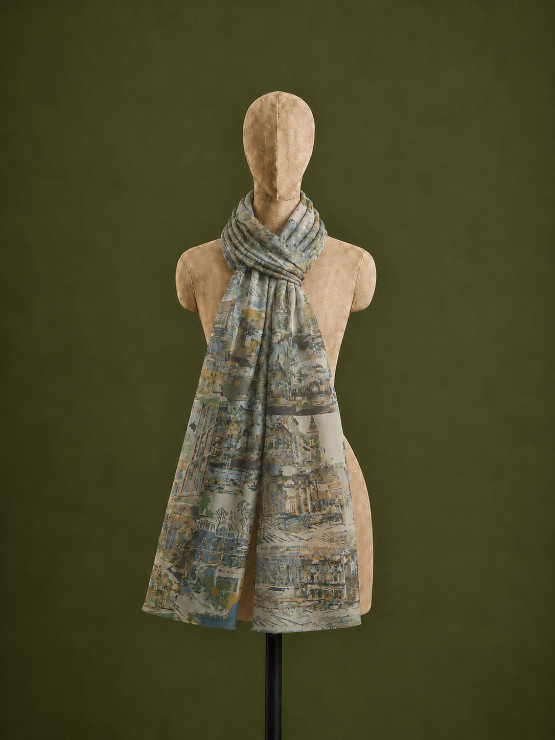 Metro Mosaic, Cotton/Modal Stole- 28x80 Inches