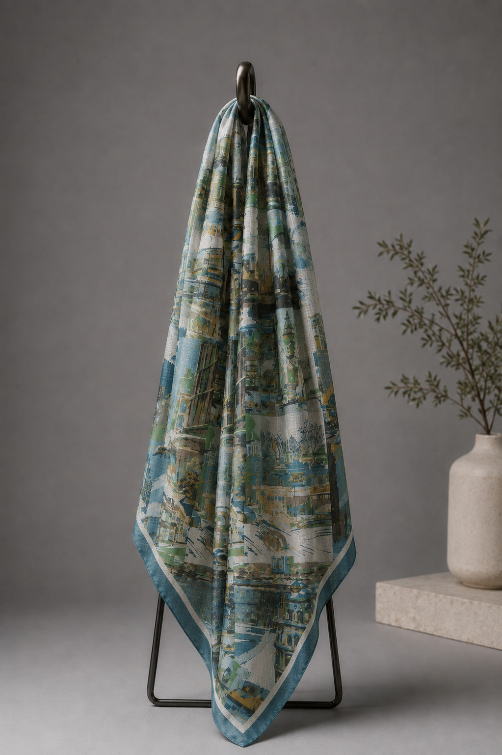Metro Mosaic, Cotton/Modal Stole- 28x80 Inches