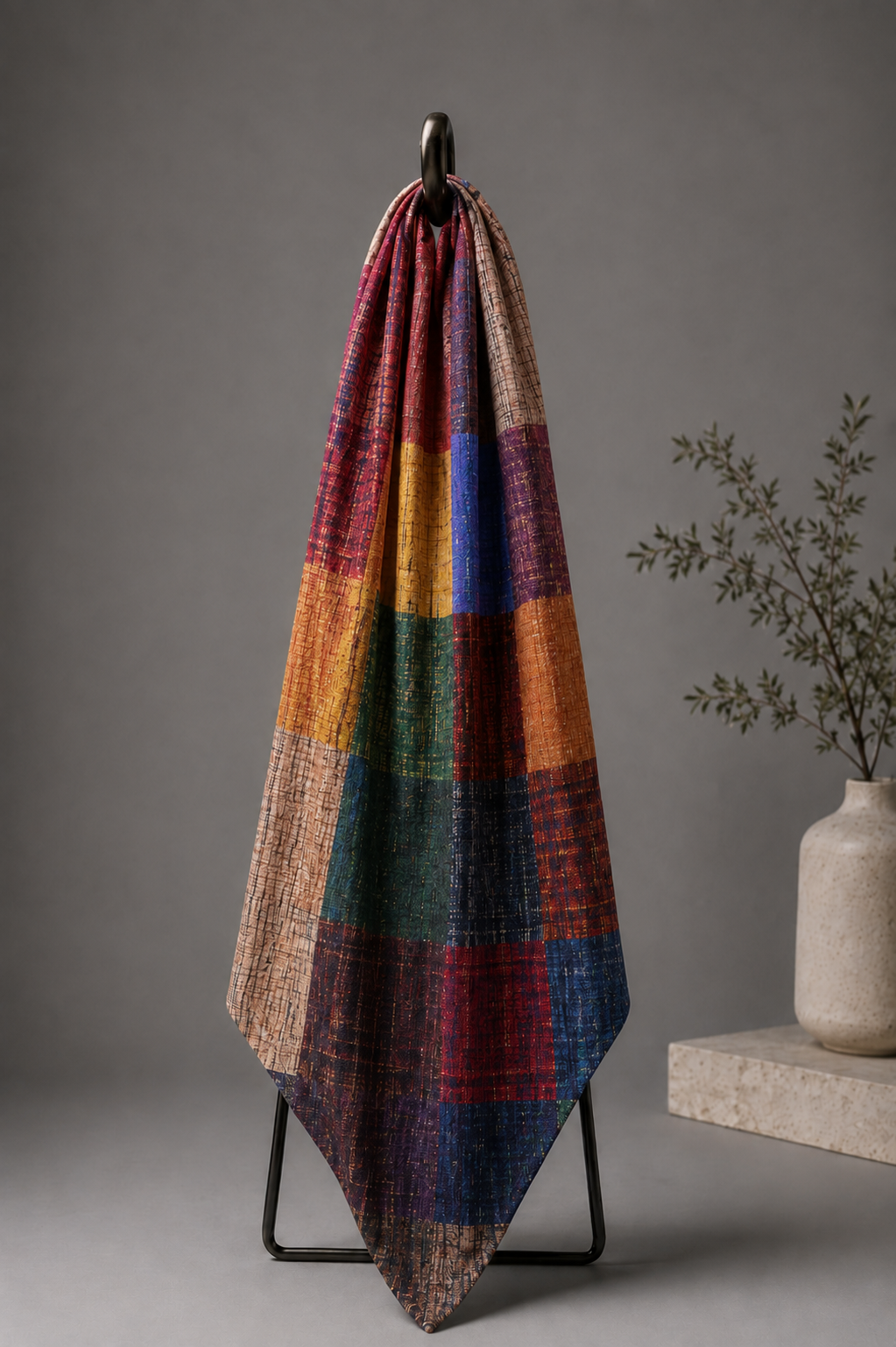 Open Canvas, Wool/Silk Stole- 28x80 Inches