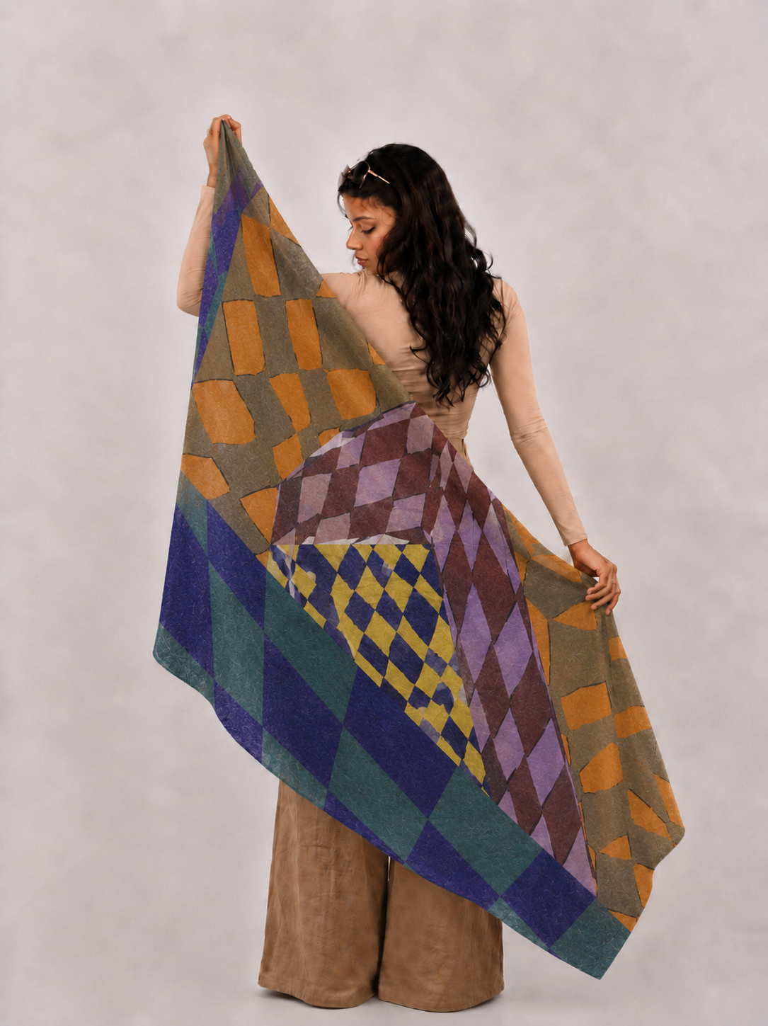 The Wayfinder, Wool/Silk Stole- 28x80 Inches