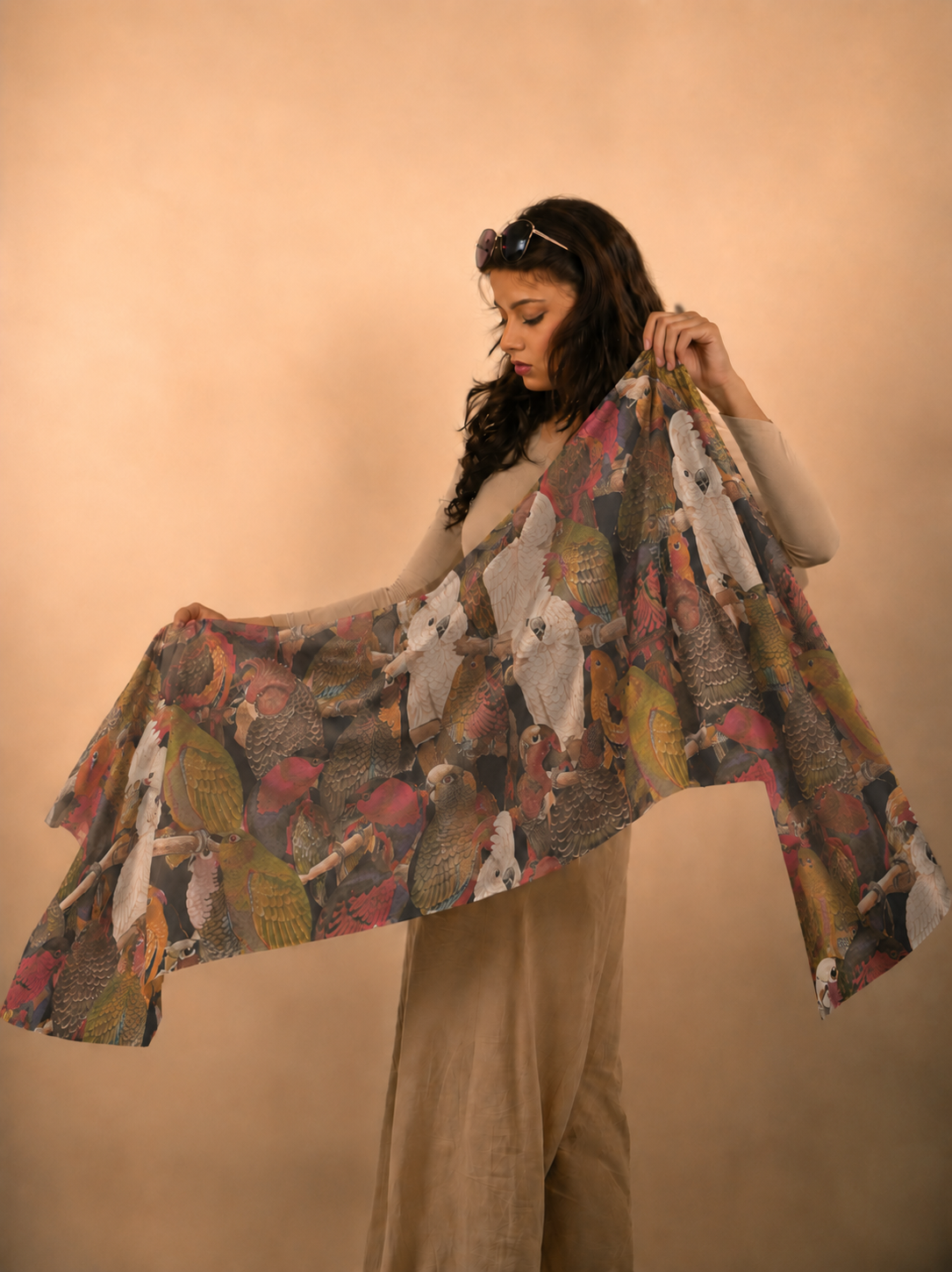 Wings Unbound, Cotton/Modal Stole- 28x80 Inches