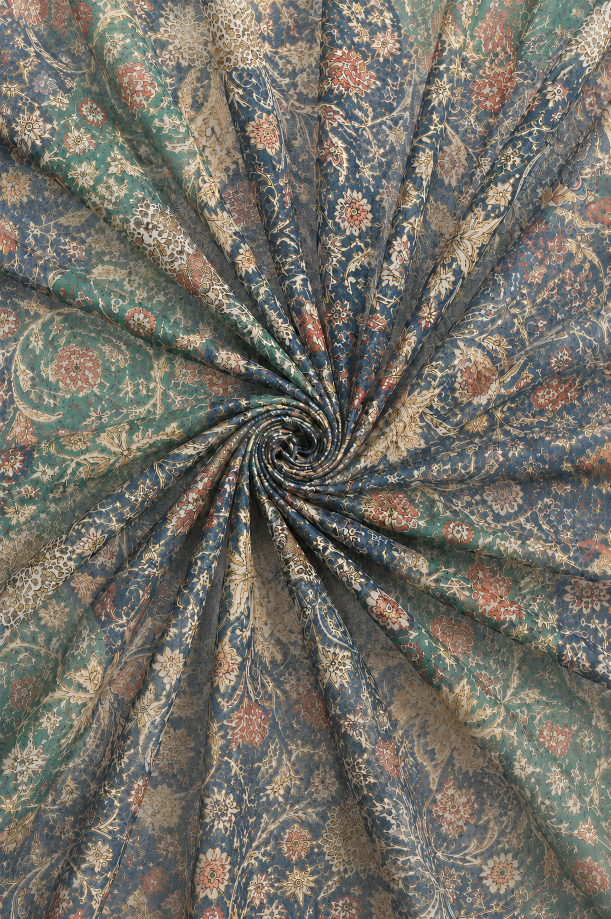 Midnight Garden, Cotton/Modal Stole- 28x80 Inches