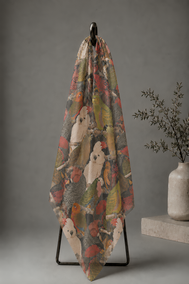 Wings Unbound, Cotton/Modal Stole- 28x80 Inches